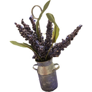 Farmhouse Lavender Faux Floral in Galvanized Milk Jug